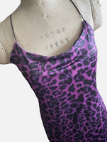 Chickme Purple Leopard Print Bodycon Midi Dress Size M/L