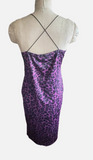 Chickme Purple Leopard Print Bodycon Midi Dress Size M/L