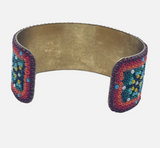 Huichol Mexican Beaded Tribal One Of A Kind Cuff Bracelet