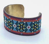 Huichol Mexican Beaded Tribal One Of A Kind Cuff Bracelet