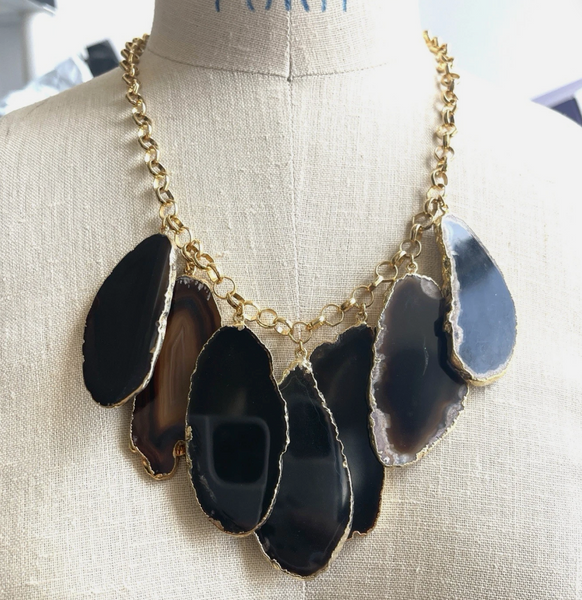 Cascade Agate Slice Necklace