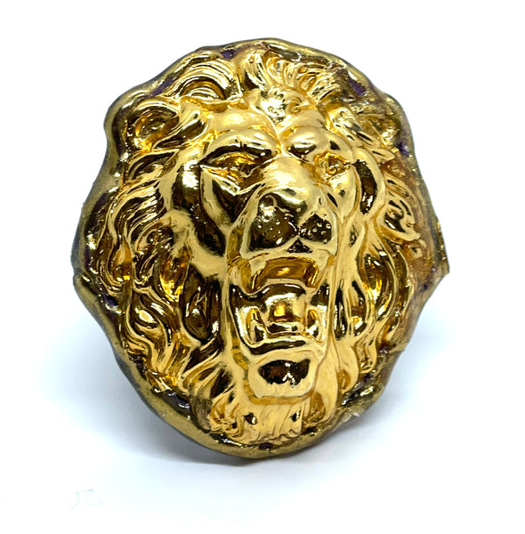 Lion Roar Celestial Gold and Black Ring